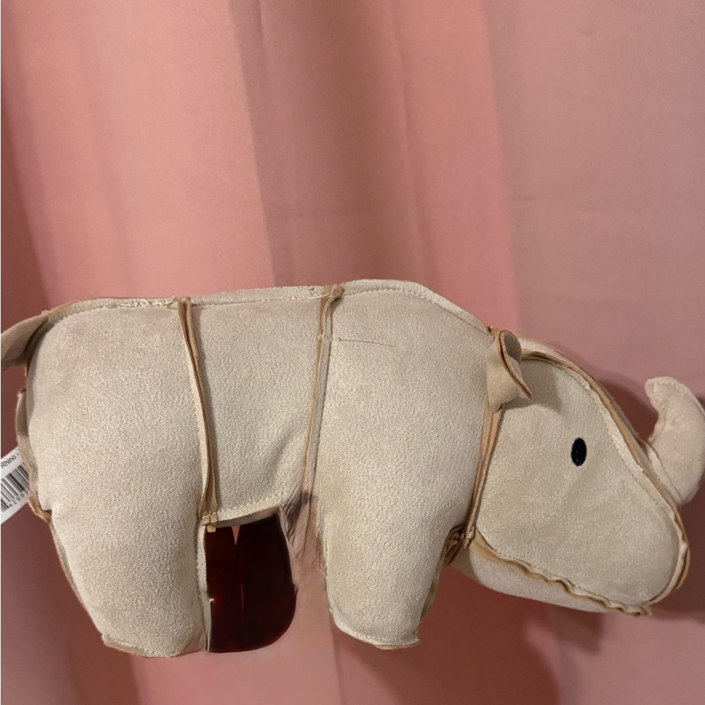 Charming Cream Rhino Accent Pillow